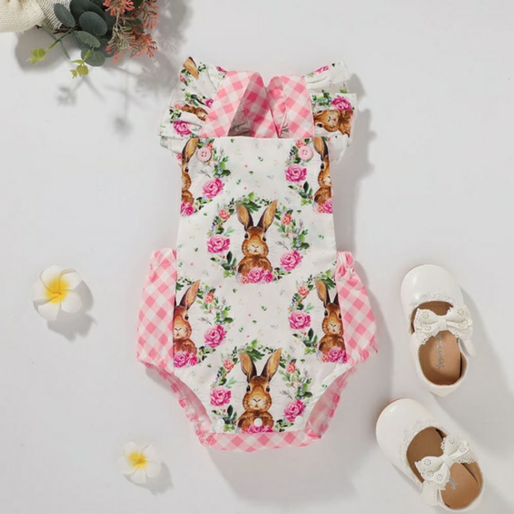 Baby Romper Easter Jumpsuit Rabbit Print LAST ONE๐๐๐๐ - Picture 1 of 6